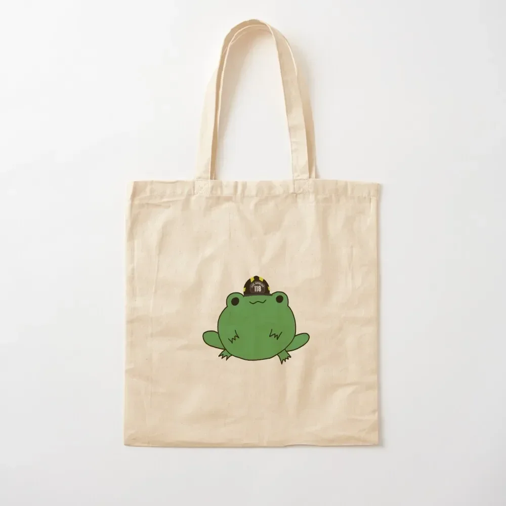 

Frog Wearing 118 Helmet (911, 9-1-1) Tote Bag Canvas Bags Shopping Bag Logo Ecological Bags Bag