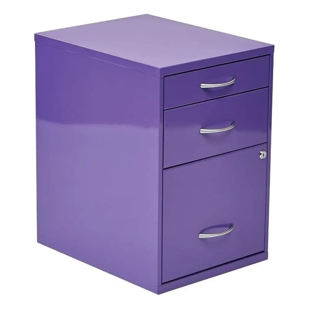 3 Drawer File Cabinet in Purple