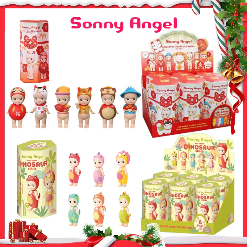 Sonny Angel Buena suerte para el Año Nuevo Estilo de caja ciega Decoración de pantalla de teléfono genuina Regalos de Navidad sorpresa misteriosa