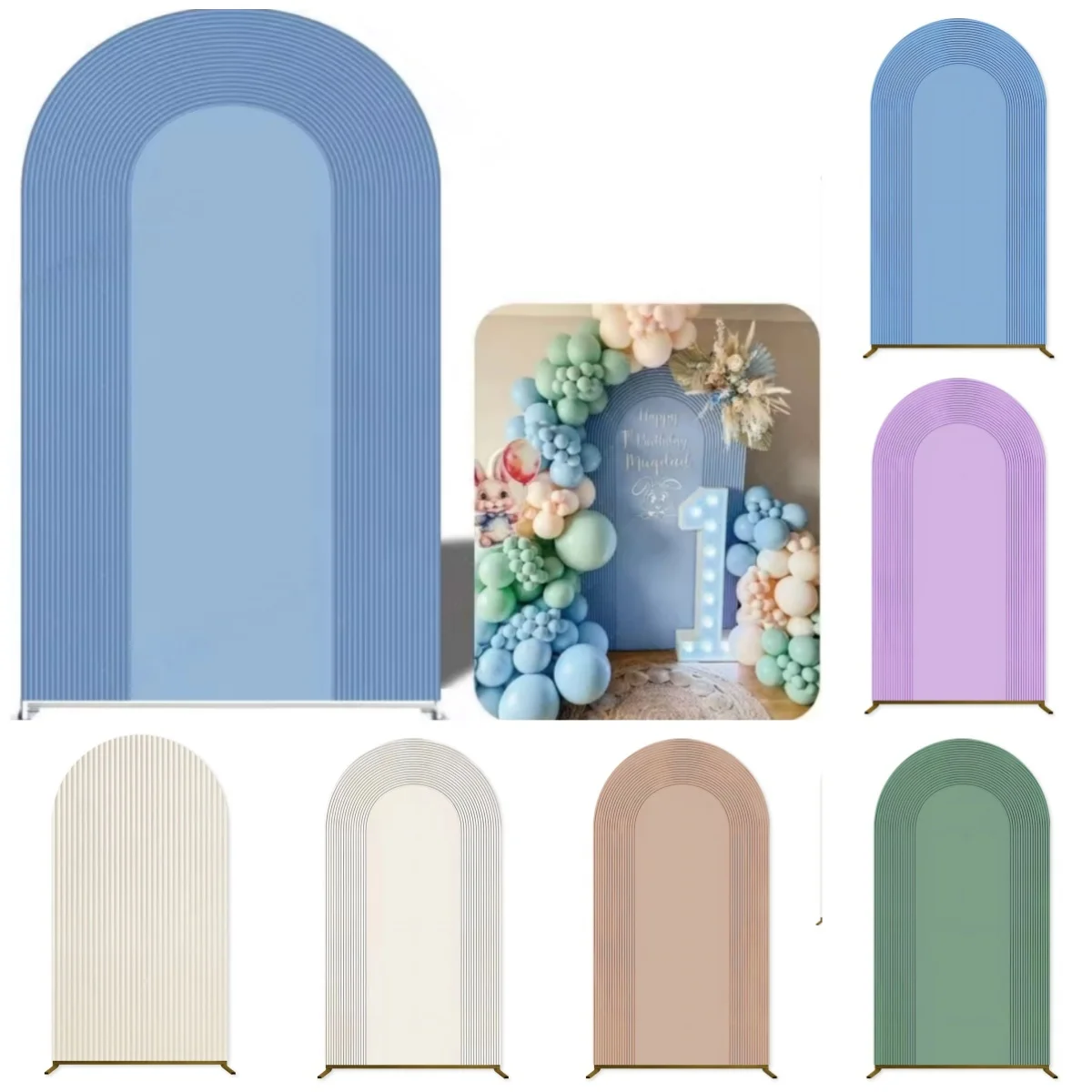Yeele Stripes Arch Backdrop Cover For Baby Shower Birthday P