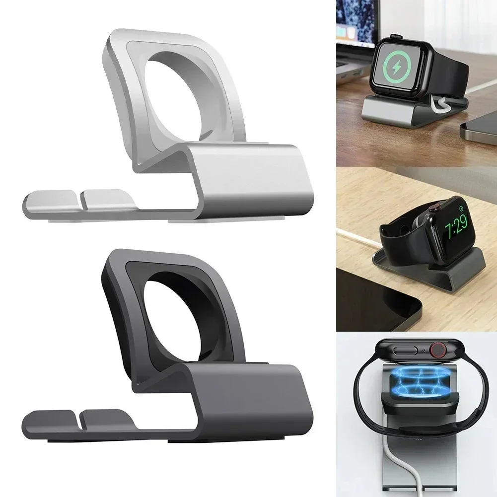 Charger Stand for Apple Watch Dock Station Aluminum Charging Holder iWatch Ultra1 2 3/11/10/9/SE/8/7/6/5/4/3/2/1 Silicon Bracket image 2