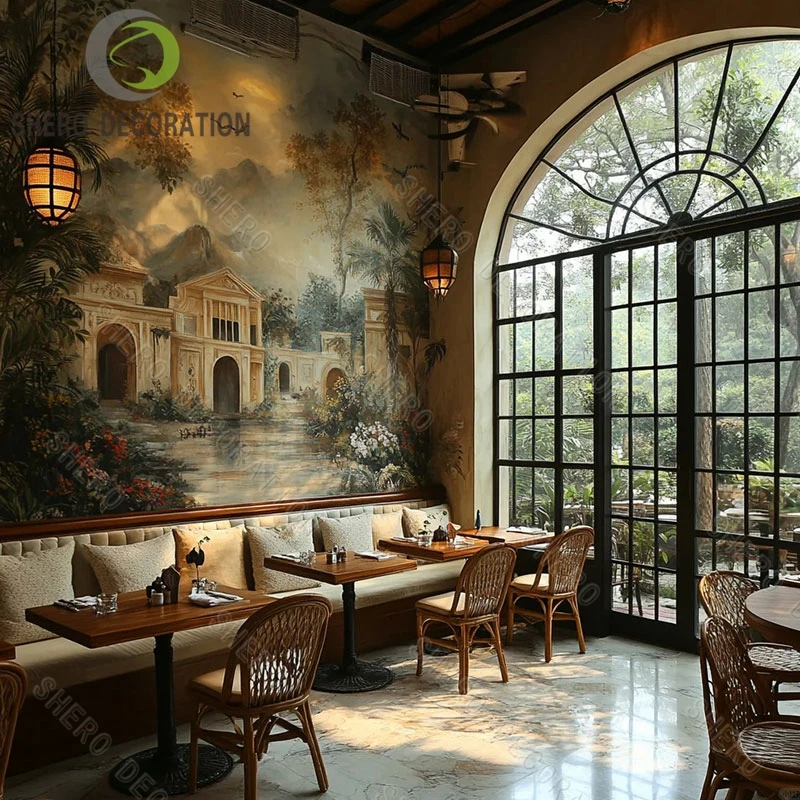 Luxury solid wood restaurant furniture fast food sofa booth, industrial design, suitable for hotel catering family bar use
