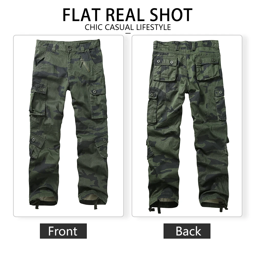 AKARMY 전술 위장 조깅 야외 립 스톱 카고 바지 작업복 하이킹 streetwear 가을 남성용 운동복