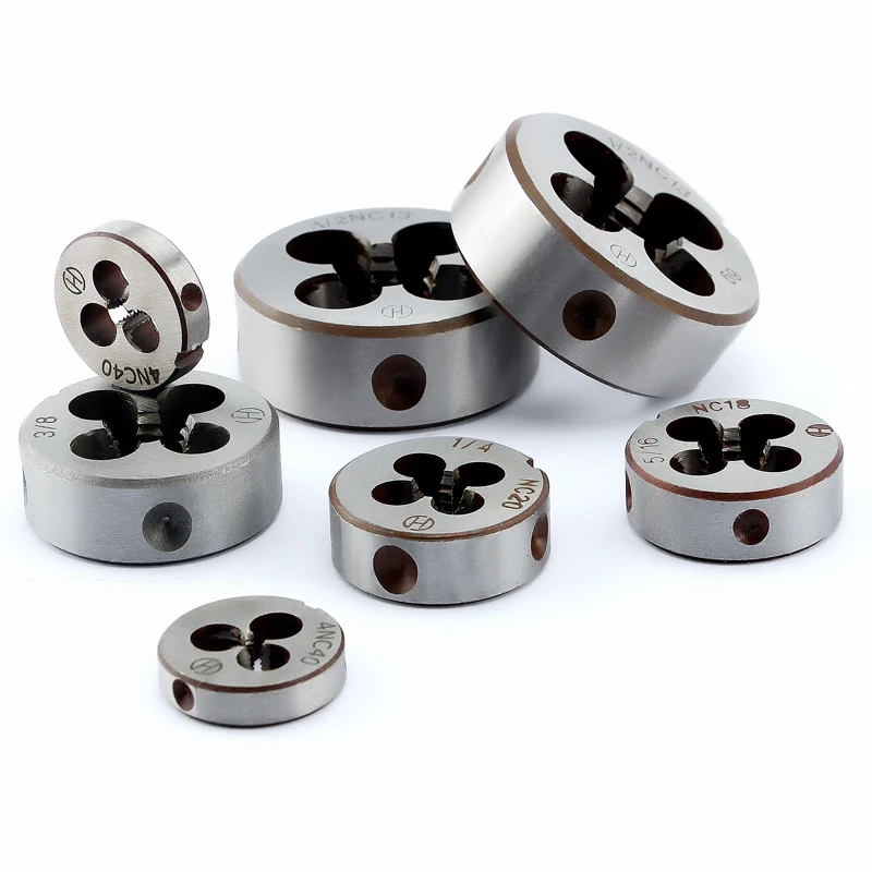 Threading Round Die 1pcs UNC Right Hand Round Die Size1/4-20 5/16-18 3/8-16 1/2-13  Alloy Steel Round Die Tool For Machining