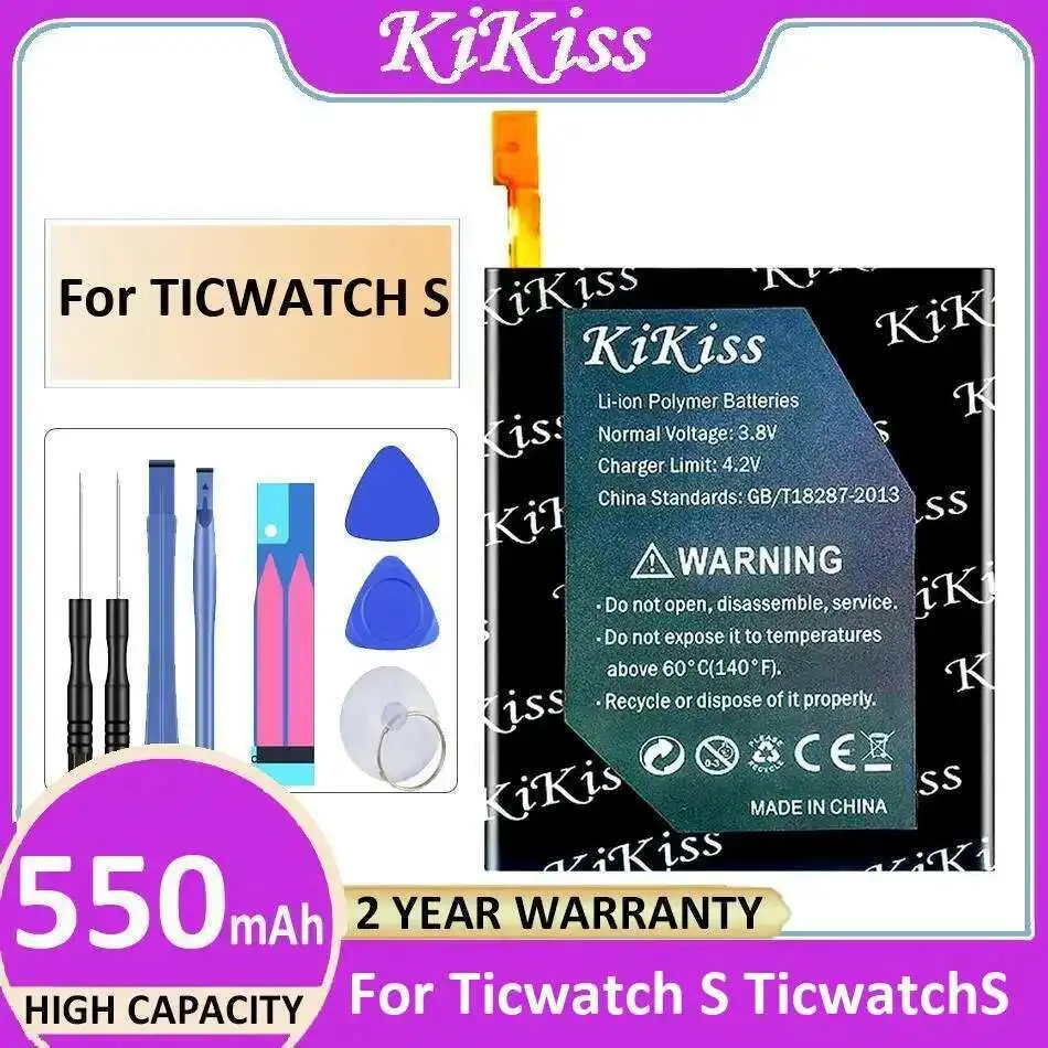 

550 мАч для Ticwatch S Ticwatchs, долговечная батарея для часов