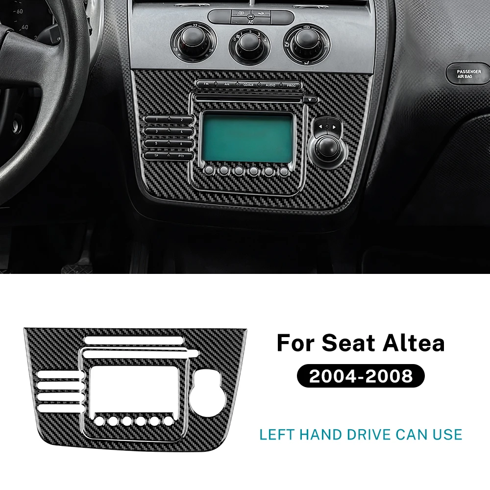 

For Seat Altea 2004 2005 2006 2007 2008 Real Soft Carbon Fiber Sticker LHD Car Central Air CD Panel Trim Interior Accessories