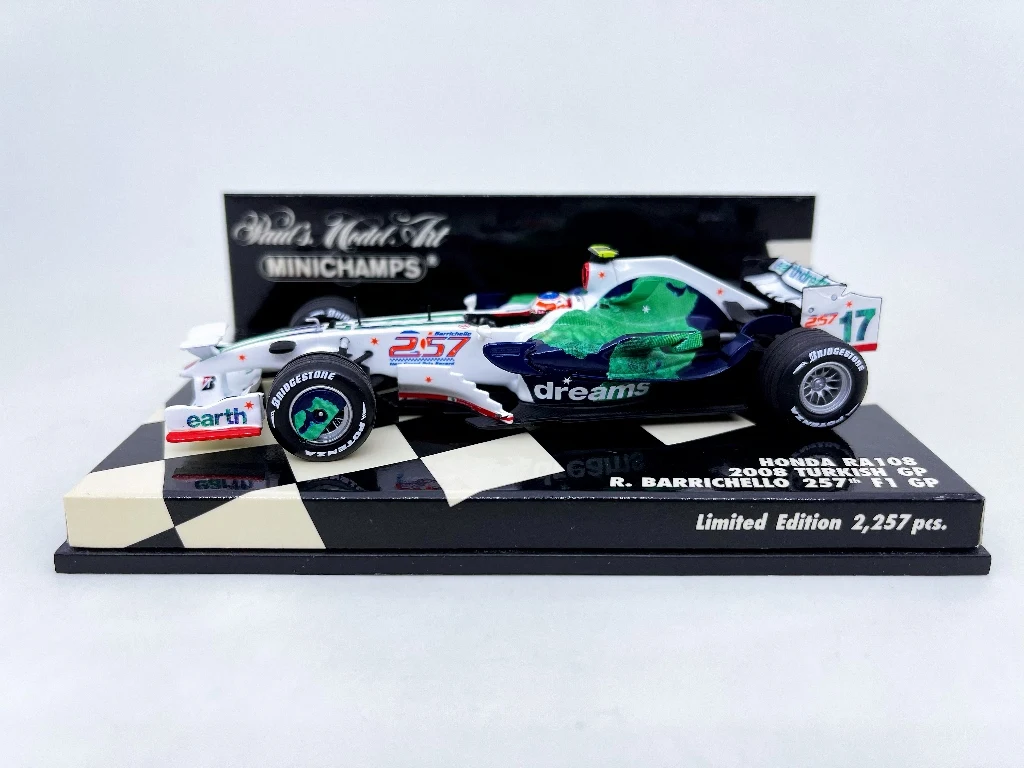 Minichamps 1:43 F1 RA108 2008 Barrichello Turkey Simulation Limited Edition Resin Metal Static Car Model Toy Gift