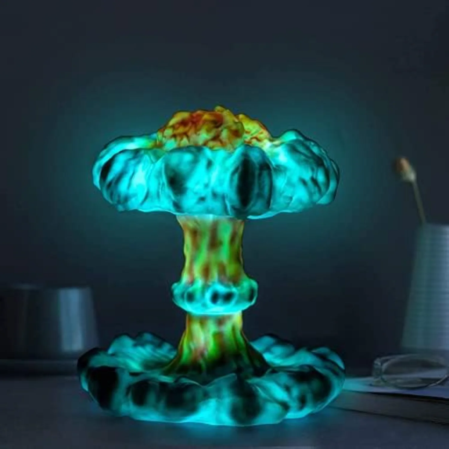 3D Paddestoel Wolk Nucleaire Explosie Lamp, Atoombom Model Sfeer Lamp, USB Controle LED Lamp Dimbaar Nachtlampje Decorat