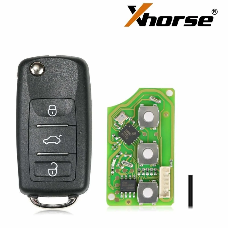 Universal Wire Remote Key Fob 3 Button For Xhorse XKB510EN For VW B5 Type For VVDI Key Tool