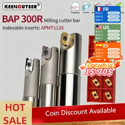 Fresa BAP 300R, desbaste, fresado en ángulo recto, barra de mandrinado CNC para hoja de fresado APMT1135, mango de mecanizado, barra de herramientas de fresado