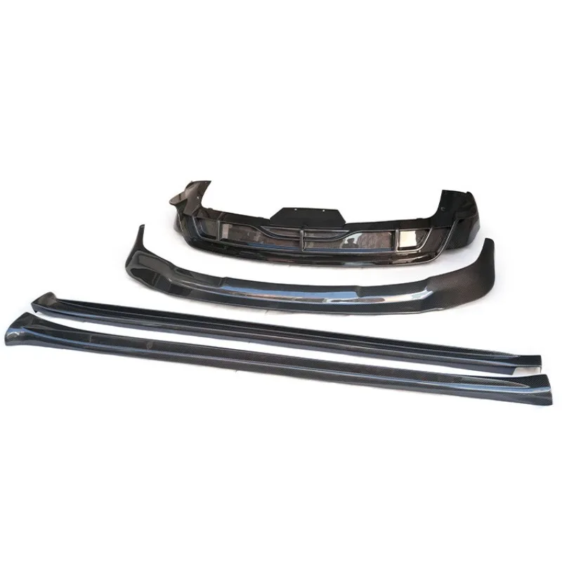 Dry carbon surrounded carbon fiber front lip rear lip side skirt tail