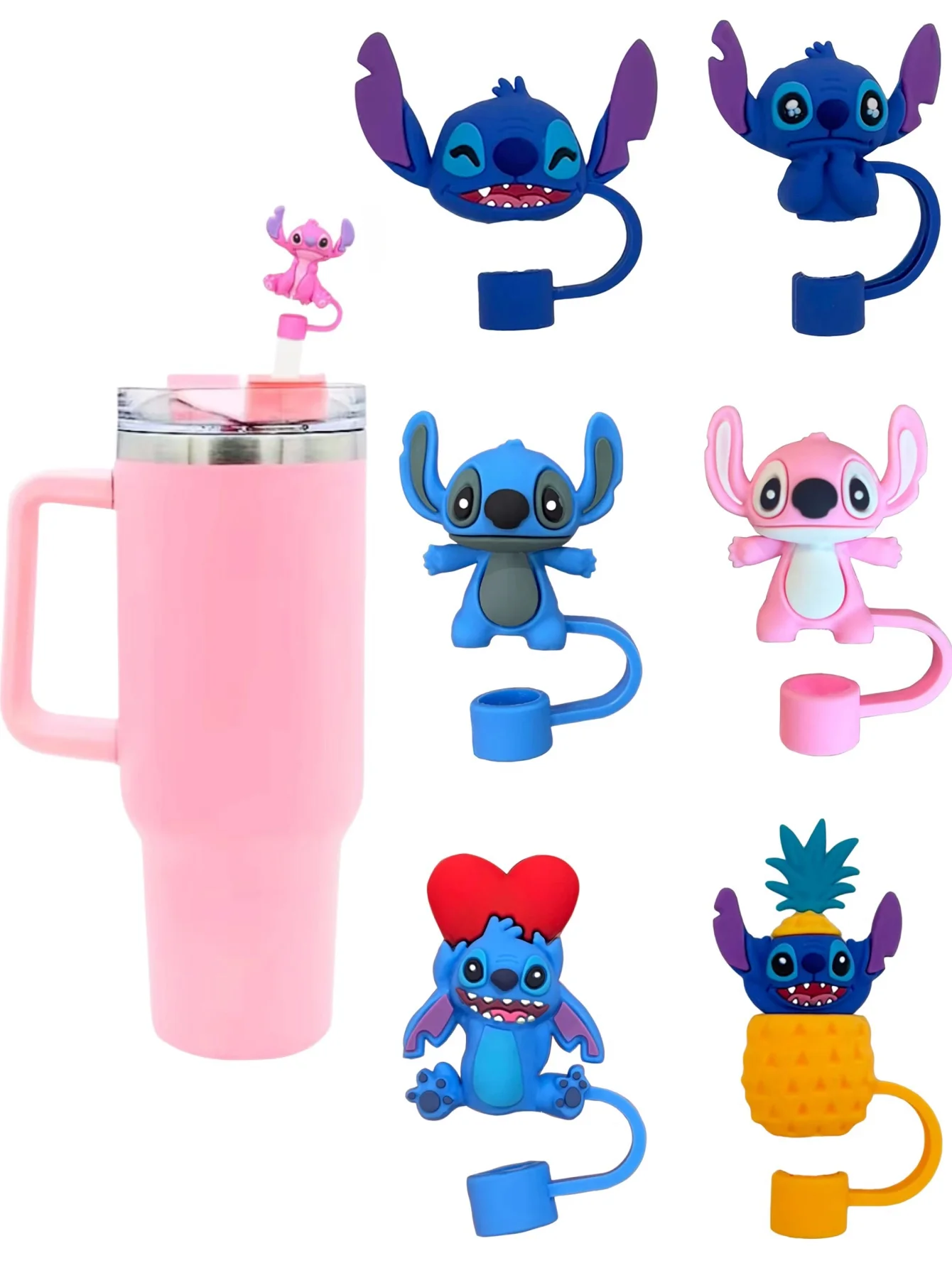 

1/7 шт./компл., соломенные чехлы для стежков 10 мм, совместимые с Stanley, 30 и 40 унций, соломенные топперы для стежков ангела, многоразовые пыленепроницаемые