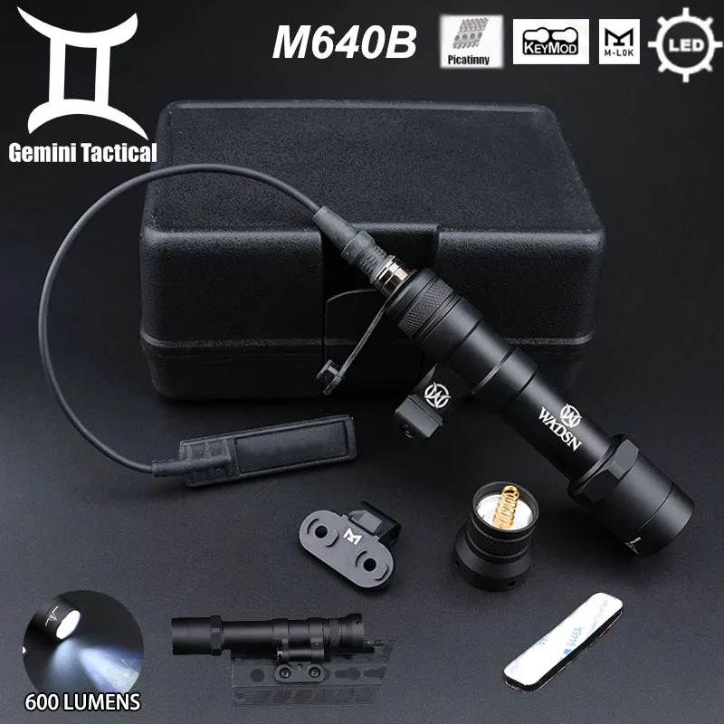 

Tactical M640 M640B Light Airsoft Wadsn M640b Flashlight Metal Base Fit M-lok Keymod 20mm Picatinny Rail Hunting Scout Light