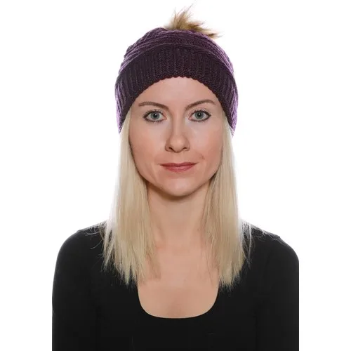 My Concept Pompom Purple Female Woolen Beret