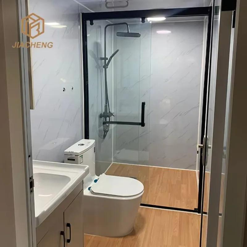 Grande Casas prefabricadas portátiles plegables y móviles de 40 pies Casa contenedor expandible para oficina, dormitorio, uso al aire libre, inodoro incluido