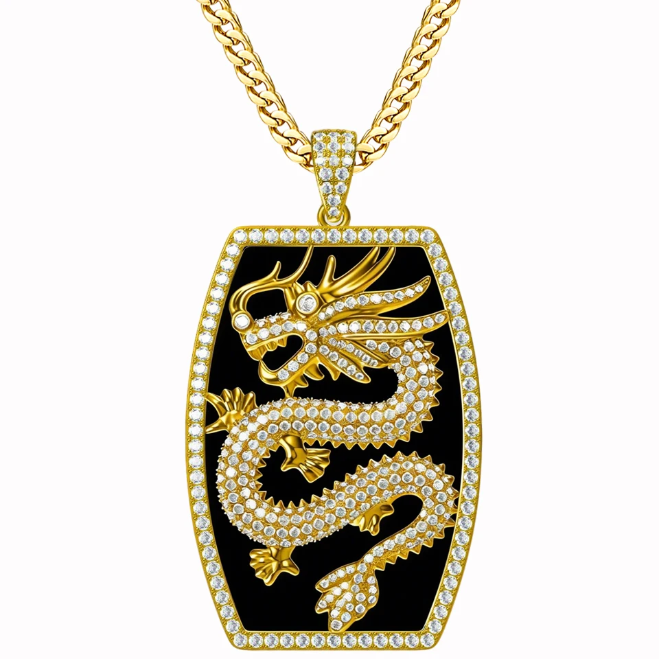 

Кулон-подвеска VANAXIN «Дракон» с кристаллами для мужчин и женщин, ювелирное изделие с покрытием из 18-каратного золота, украшенное кубическим цирконием и агатом