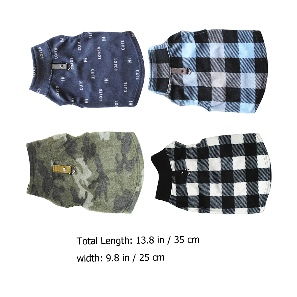 

4Pcs Autumn Winter Warm Pet Costume Small Dog Clothing Breathable Soft Dog Apparel Cold Proof for Pets Pet Clothing with Buckle