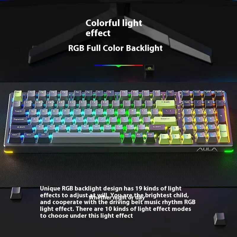 Imagem -04 - Teclado Mecânico Transparente Aula F98 sem Fio Terceiro Exame Simulado Jogo de Esportes Eletrônicos Rgb 99 Chave de Plugue Quente Jogo Personalizado