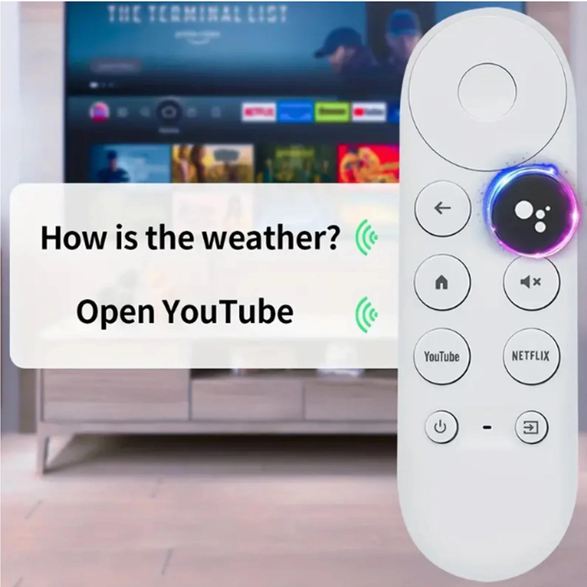 Voice Remote for Google Chromecast 4K Snow - Easy Control of Your Streaming Media Player (Remote Control Only)