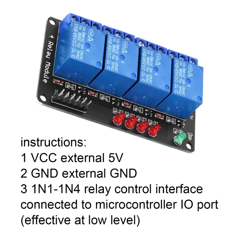 Modulo relè a 4 canali Scheda interruttori relè a 4 Modulo relè facile da integrare per progetti elettronici automazione