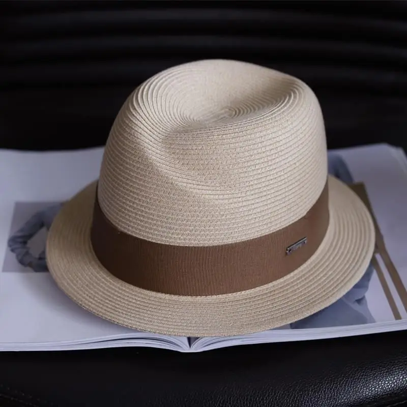 

2025 new straw hat women's spring summer sunscreen sunshade foldable top hat versatile beach vacation hat elegant basin