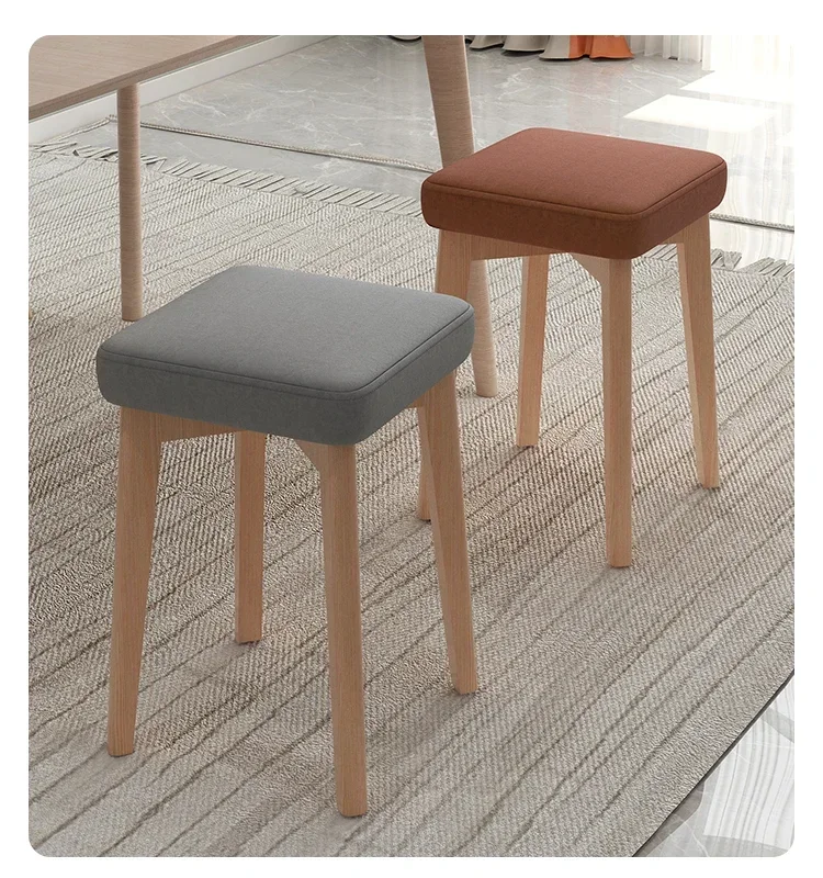 Stool, Living Room, Solid Wood, Household Bench, Low Stool, Simple Table Stool, Folding Small Square Stool,