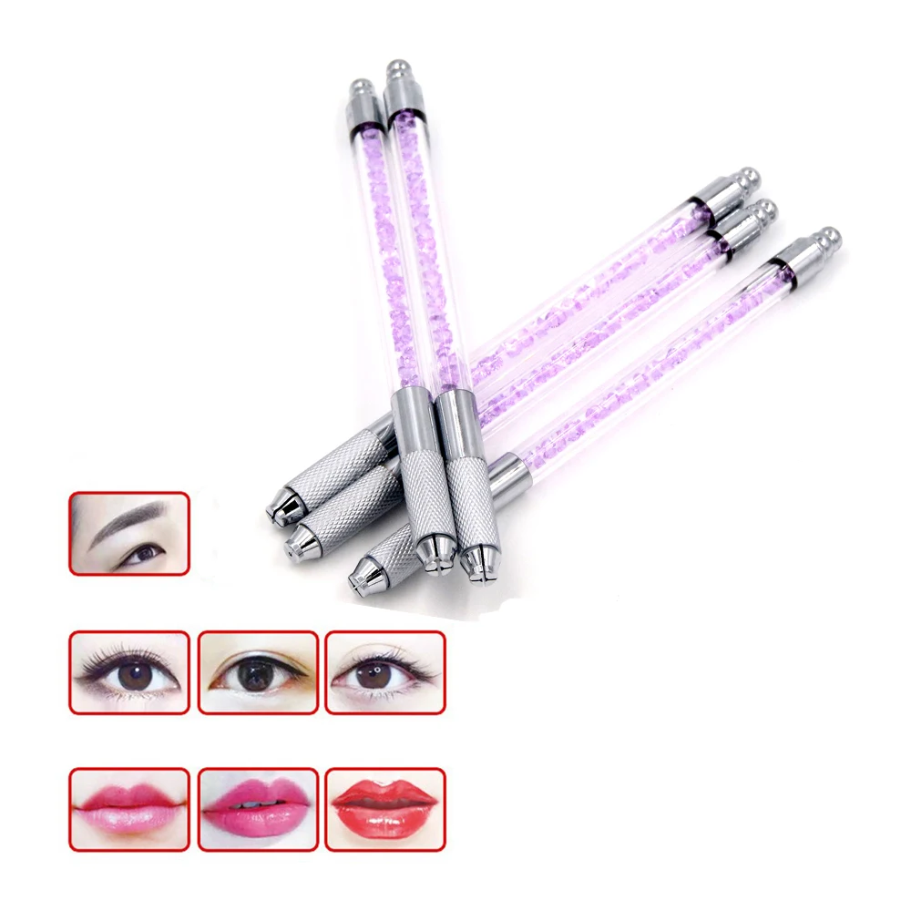 

Microblading Pen 1/5Pcs Professional Aluminum Dual-Head Manual Tattoo Pen Microblade Holder For Makeup Supplies Tattoo Salons