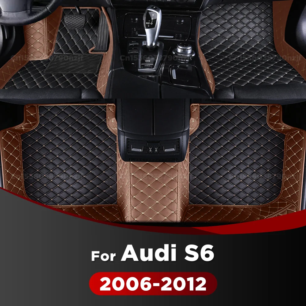 

For Audi S6 2006-2012 11 10 09 08 07 Car Floor Mats Custom Auto Foot Pads Automobile Carpet Cover Interior Accessories