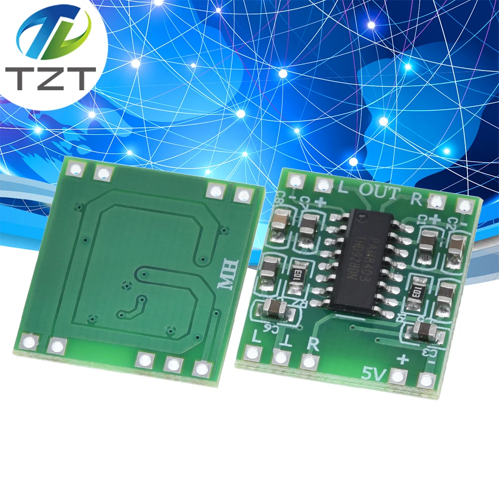 TZT PAM8403 Super mini digital amplifier board 2 * 3W Class D digital amplifier board efficient 2.5 to 5V USB power supply