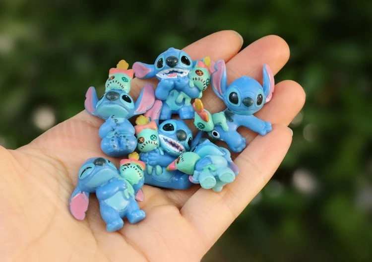 Disney 6pcs Lilo & Stitch Cartoon Leuke Figuur Model Collectie Anime Desktop Ornament Verjaardagstaart Kinderen Speelgoed Geschenken Groothandel