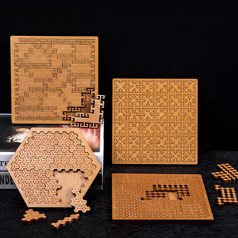 Niemożliwe drewniane puzzle IQ Puzzle dla dorosłych Niemożliwe puzzle Układanki Zabawka dla mózgu Dziesięć poziomów Trudność Tangram Gry planszowe