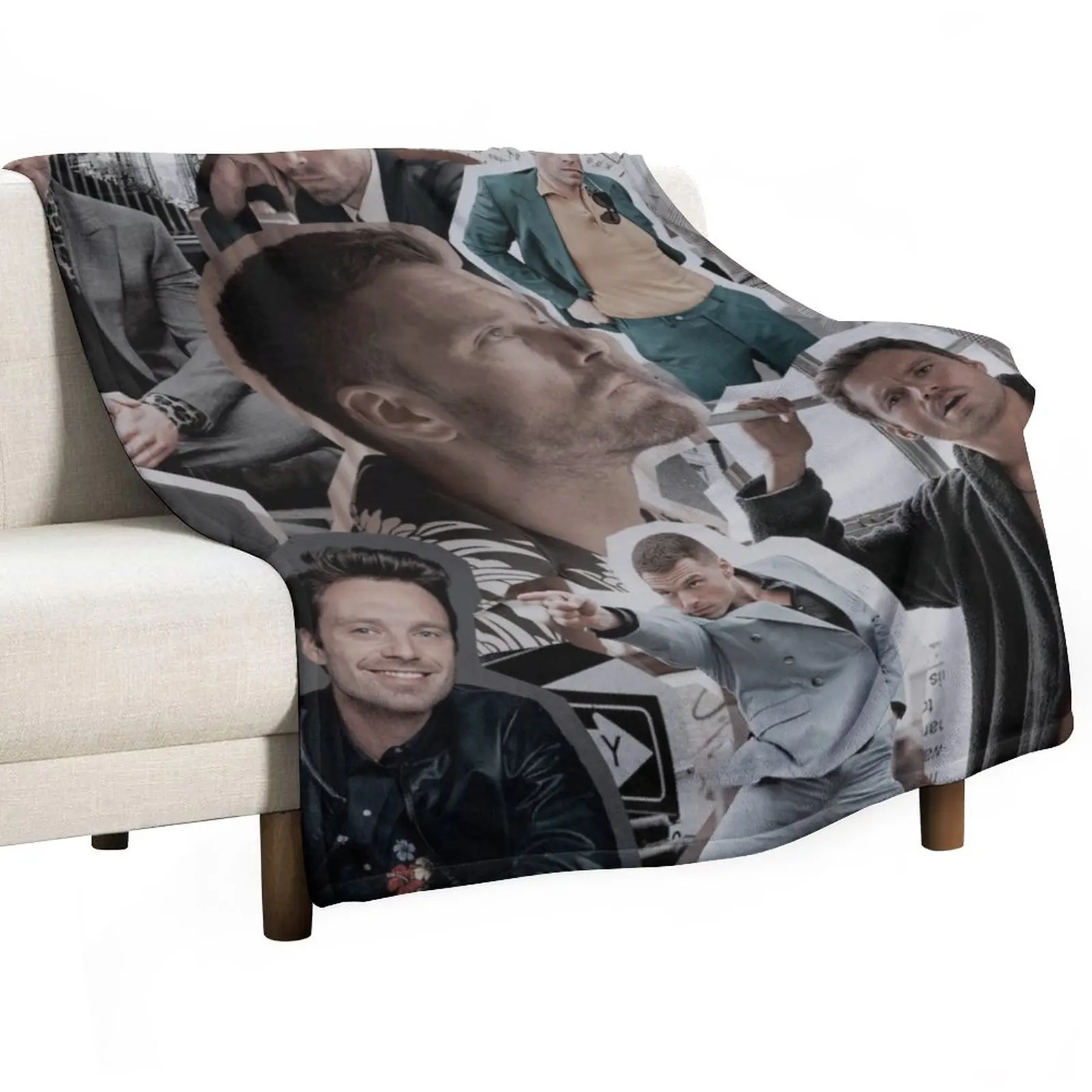 

sebastian stan Throw Blanket Thermal Blanket Designer Blankets