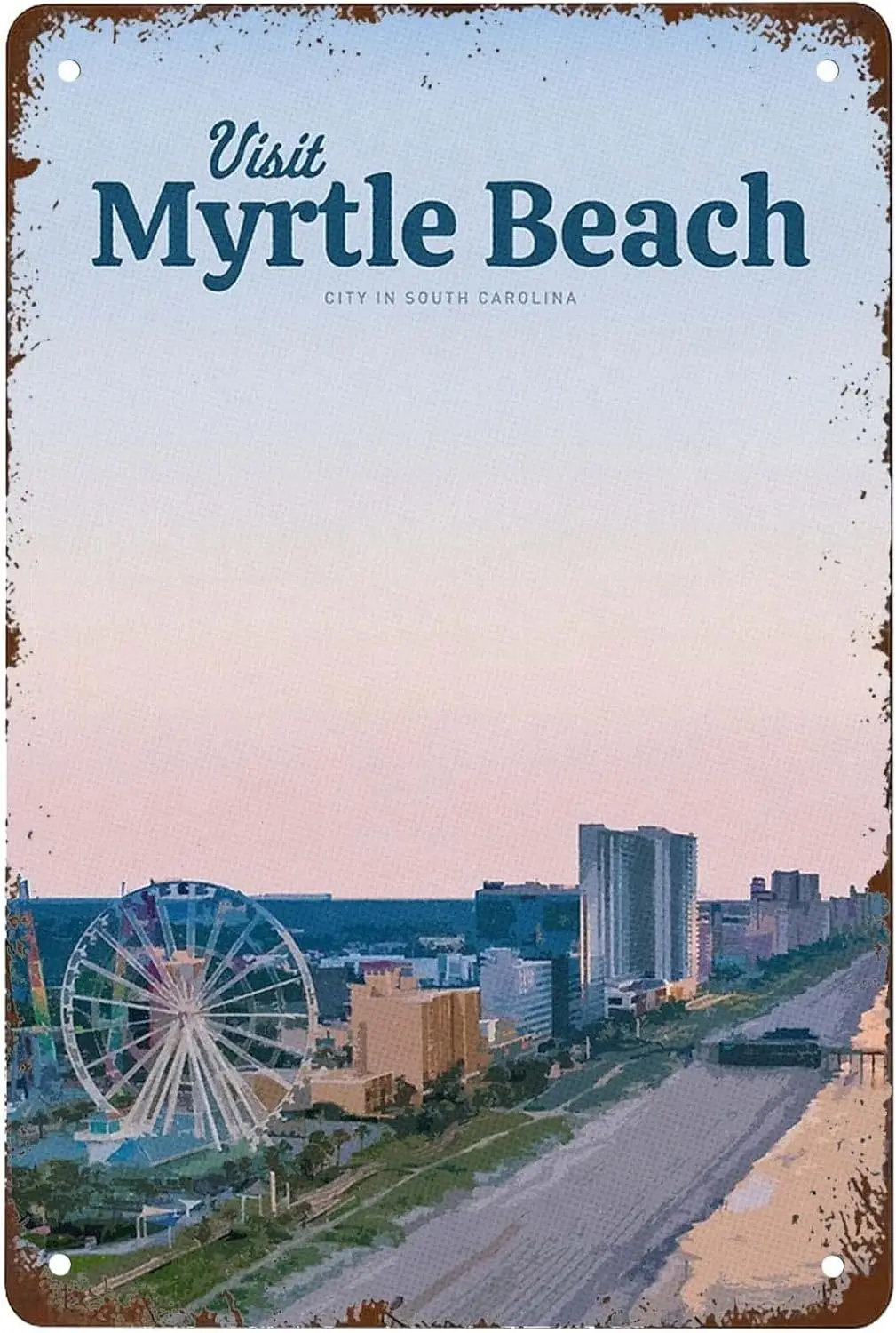 Funny Visit Myrtle Beach Signs Wall Decor Vintage Metal Tin Sign Art Poster Fun Cafe Office Pub Kitchen Bathroom Man Cave Sign W