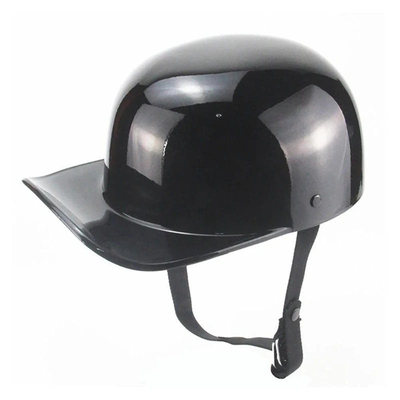 Motorcycle Retro Helmet Full Face Baseball Cap Helmet Peaked Cap Motorcycle Safety Accessories Bright Black