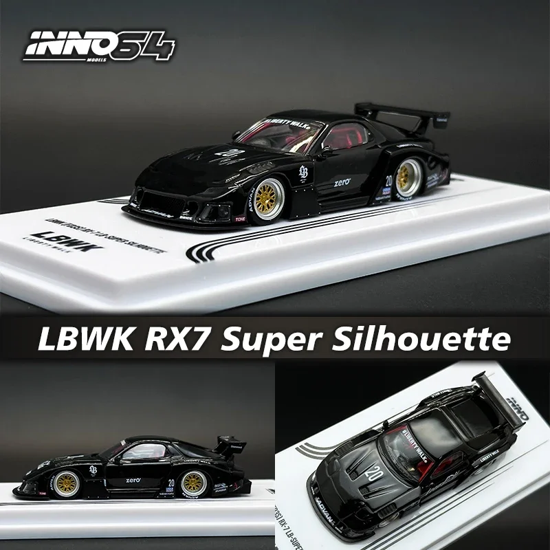 

INNO 1:64 LBWK RX7 FD3S Super Silhouette Black Zero Diecast Diorama Car Model Collection Miniature Toys