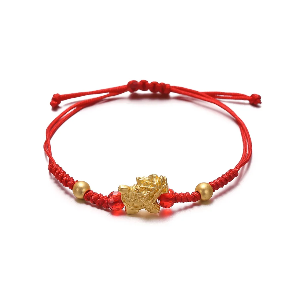 Chinese Zodiac Auspicious Dragon Red Rope Braid Bracelet for Women Kids to Bring Lucky Birthday Gift Men\'s Adjustable Jewelry