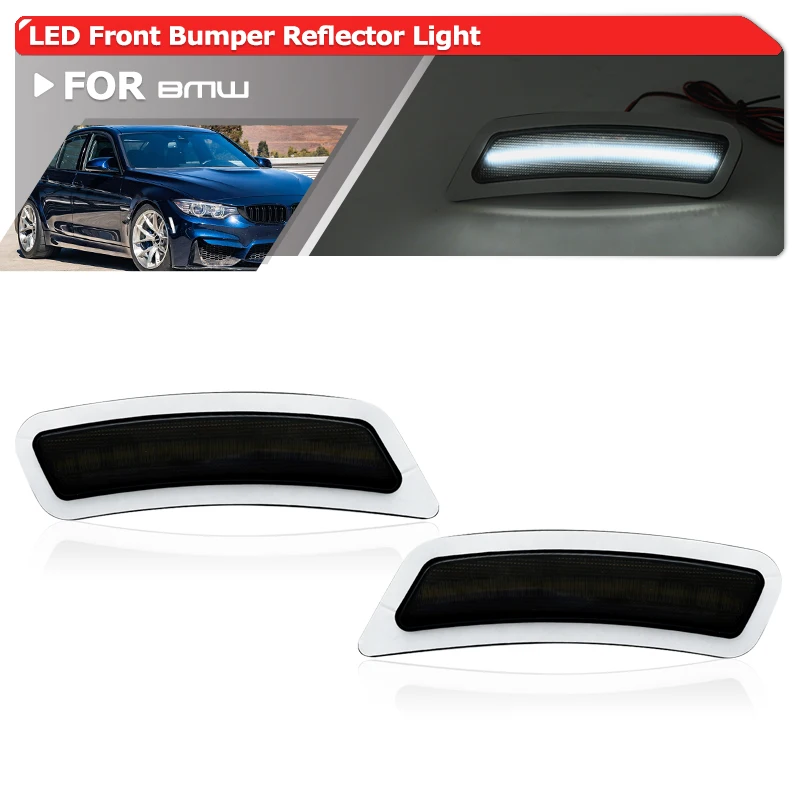 

Европейский дымчатый отражатель переднего бампера для BMW M3 Sedan M4 F82 Coupe F83 Convertible 2014-2020, белые боковые габаритные огни