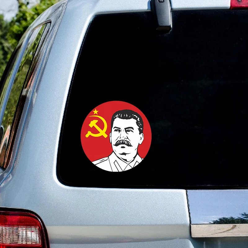 Small town red flag background Soviet Union Stalin portrait vinyl sticker car sticker decoration