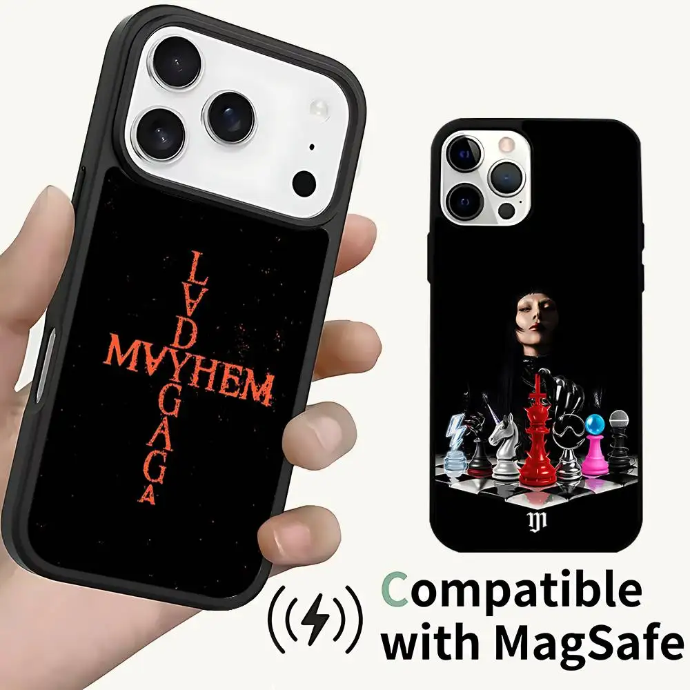 

L-LADY GAGA MAYHEM Phone Case For iPhone 17,16,15,14,13,12,11,Pro,Max,Plus,Mini,SE4,E Magnetic Magsafe Wireless Charging