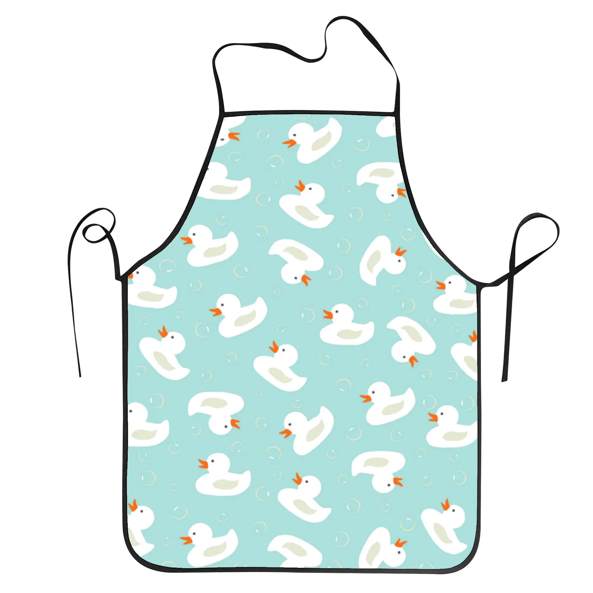 Kawaii Duck Bubbles Kitchen Grill Apron Anti-greasy Animal Pinafore for Chef Barista Cooking Home Cleaning