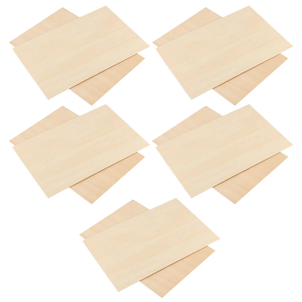 

10pcs Rectangle Wooden Slices Unfinished Wood Chips For Diy Craft Supplies Painting Blank Wooden Pieces Durable Lightweight