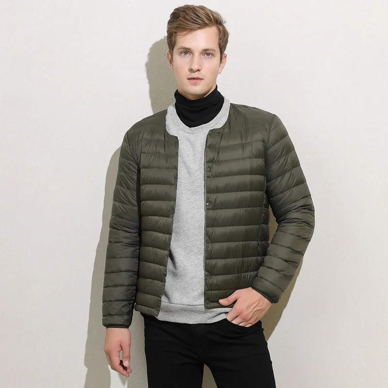 Men's Down Liner Puffer Jacket 2022 New Spring Male Round Neck V-neck Switch Freely Men Mens Light Packable Jackets