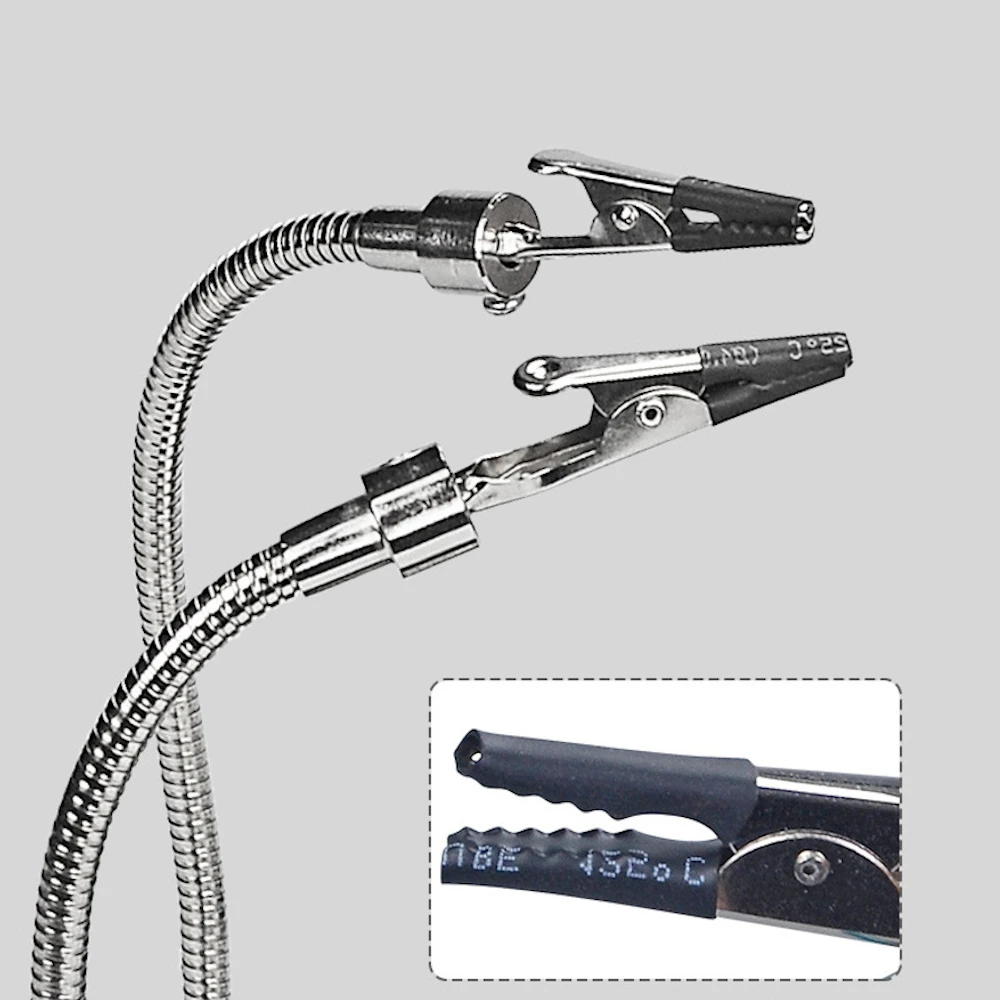 3x lupa ajudando as mãos estação de suporte de solda pcb braços flexíveis bandeja de armazenamento de base de metal para eletrônico