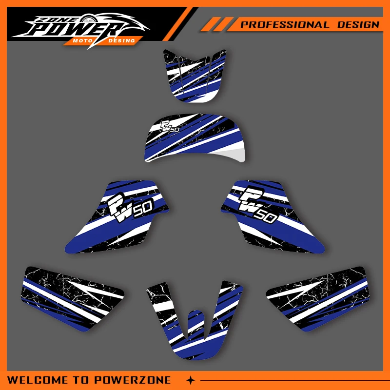 

Powerzone For YAMAHA Graphics PW50 PW 50 50CC For PW50 Decals Stickers Motorcycle Background Custom Number Name 03