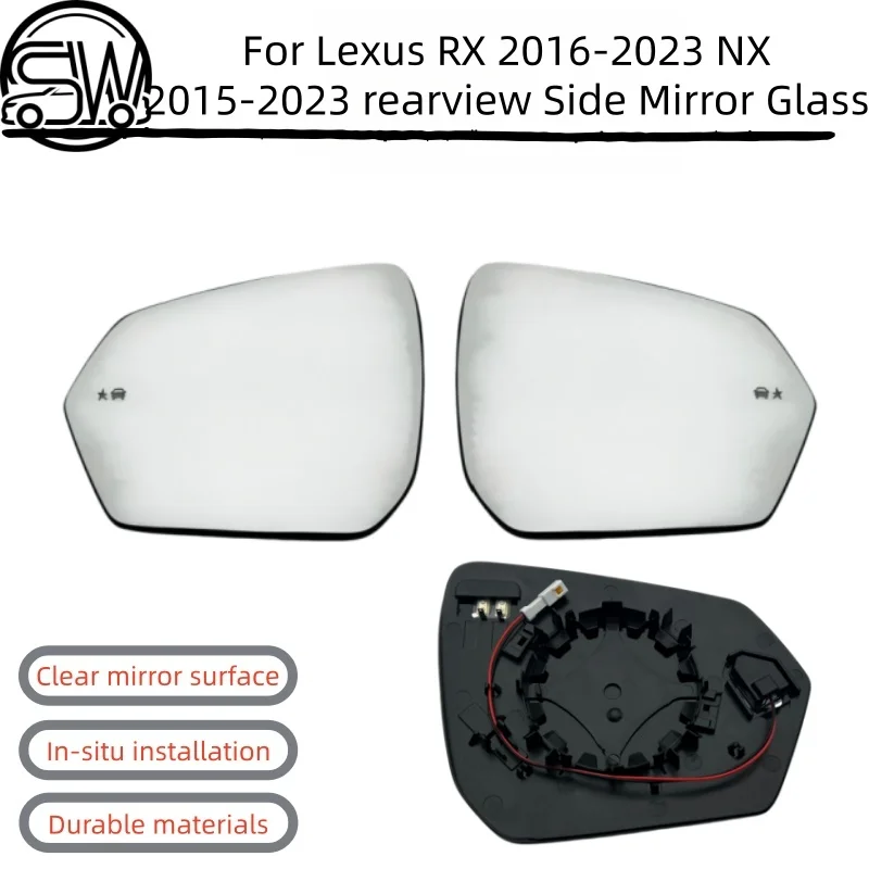 

For Lexus RX 2016-2023 NX 2015-2023 rearview Left Right Replace BSM Heated Blind Spot Monitoring Auto Side Mirror Glass