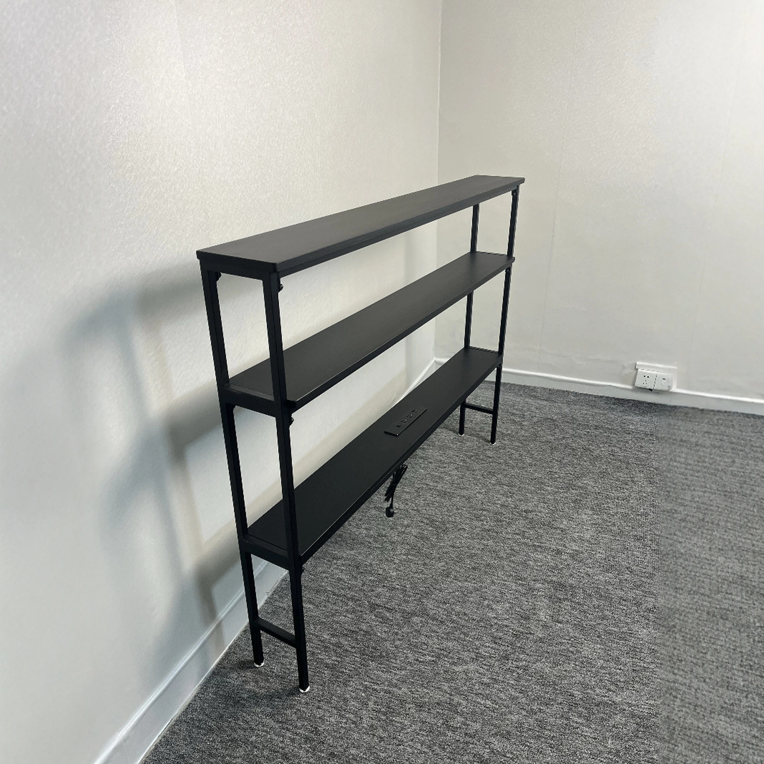 Household wall living room solid wood double-layer sofa rear shelf bedside bookshelf porch multi-layer crack storage