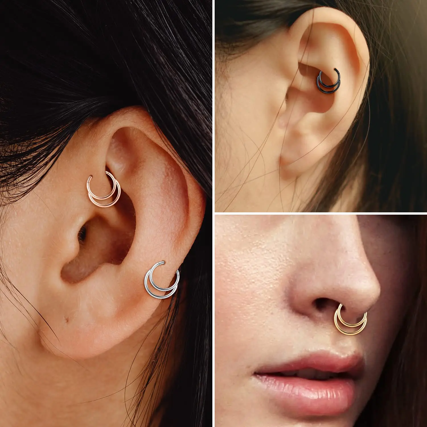 Hinged Nose Ring Hoop for Piercing Jewelry