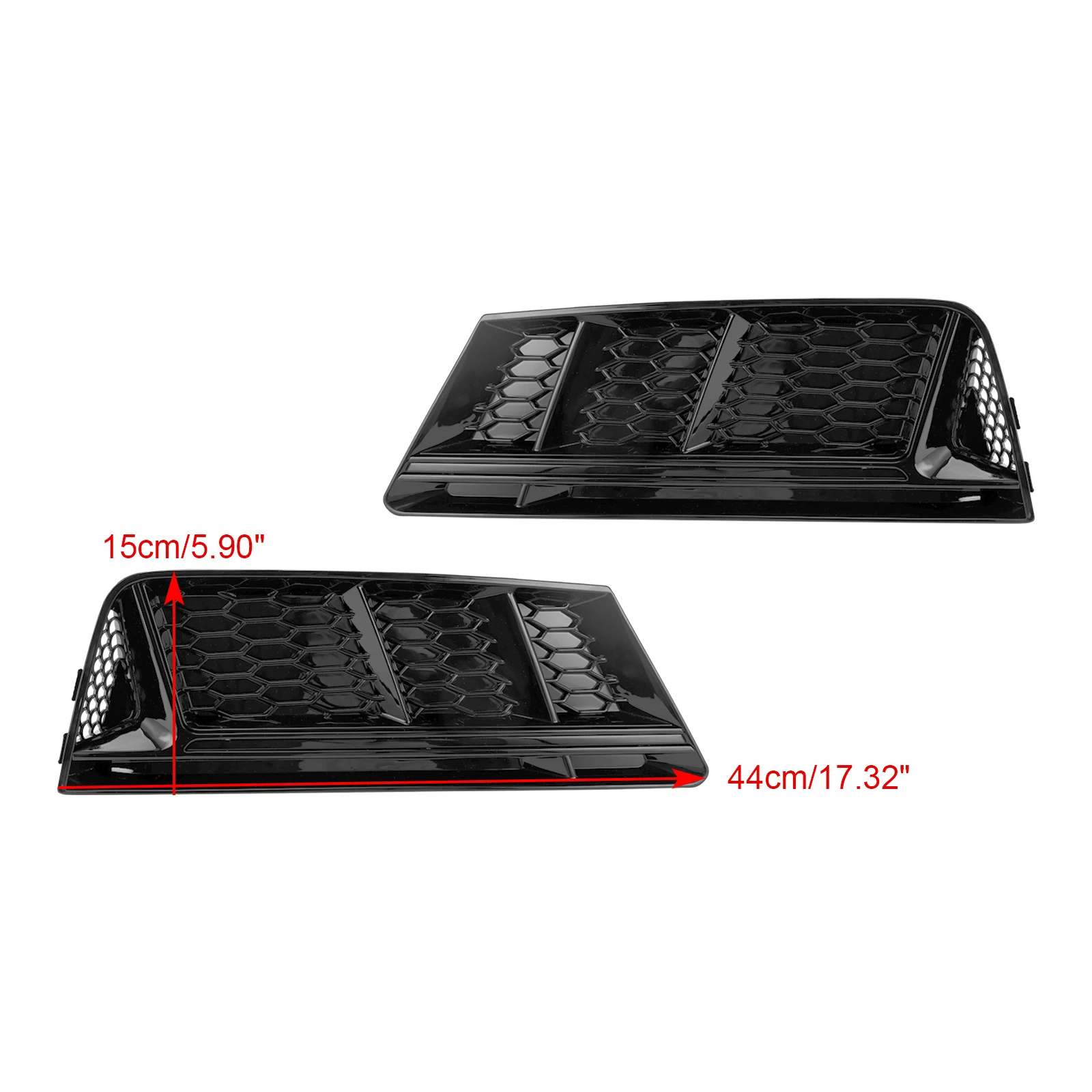 For AUDI A4 B9 2016 2017 2018 Black Front Fog Light Grill Lower Bumper Grille