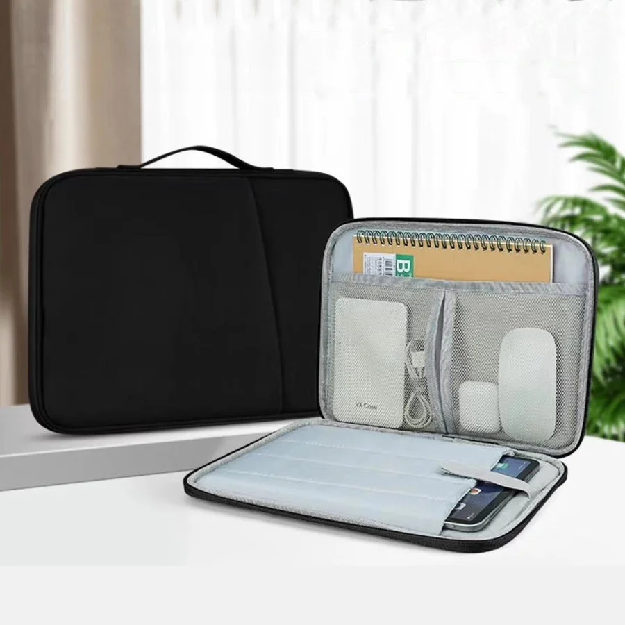 Geschikt voor iPad Tas Tablet Tas Laptop Sleeve Gewatteerde Case Hand Carry Organizer Tas voor Zakelijk Kantoor Reizen Slim L