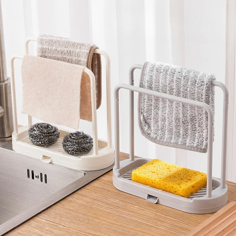 

Kitchen Rag Drain Stand Kitchen Accessories Sink Drainage Shelf Sink Drain Storage Basket for Sponge Rag Wire Ball 2pcs